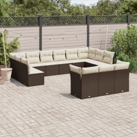 13-piece garden sofa set with brown PE rattan cushions by , Garden sets - Ref: Foro24-3250292, Price: 860,25 €, Discount: %