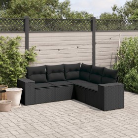 5-piece garden furniture set with black synthetic rattan cushions by , Garden sets - Ref: Foro24-3254882, Price: 403,99 €, Di...