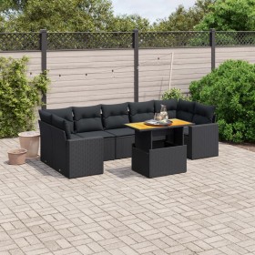 Set aus 8-teiligen Gartensofas und Kissen Kunstrattan schwarz von , Gartensets - Ref: Foro24-3271223, Preis: 537,49 €, Rabatt: %