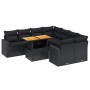 Set aus 8-teiligen Gartensofas und Kissen Kunstrattan schwarz von , Gartensets - Ref: Foro24-3271237, Preis: 589,19 €, Rabatt: %