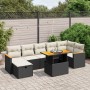 Set aus 8-teiligen Gartensofas und Kissen Kunstrattan schwarz von , Gartensets - Ref: Foro24-3276045, Preis: 571,83 €, Rabatt: %