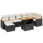 Set aus 8-teiligen Gartensofas und Kissen Kunstrattan schwarz von , Gartensets - Ref: Foro24-3276045, Preis: 571,83 €, Rabatt: %