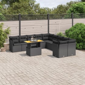 Set mit 11 Stück Gartensofas und Kissen synthetisches Rattan schwarz von , Gartensets - Ref: Foro24-3271041, Preis: 715,61 €,...