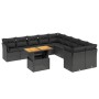 Set mit 11 Stück Gartensofas und Kissen synthetisches Rattan schwarz von , Gartensets - Ref: Foro24-3271041, Preis: 717,32 €,...