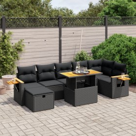 8-piece garden sofa set with black synthetic rattan cushions by , Garden sets - Ref: Foro24-3276149, Price: 559,93 €, Discoun...