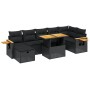 Set aus 8-teiligen Gartensofas und Kissen Kunstrattan schwarz von , Gartensets - Ref: Foro24-3276149, Preis: 557,52 €, Rabatt: %