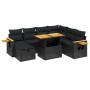 Set aus 8-teiligen Gartensofas und Kissen Kunstrattan schwarz von , Gartensets - Ref: Foro24-3276156, Preis: 558,29 €, Rabatt: %