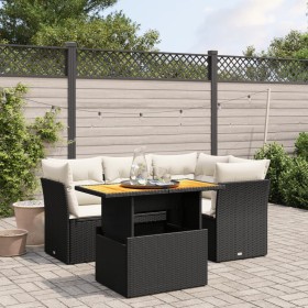 5-teiliges Gartenmöbel-Set und Kissen aus synthetischem Rattan schwarz von , Gartensets - Ref: Foro24-3270811, Preis: 399,88 ...