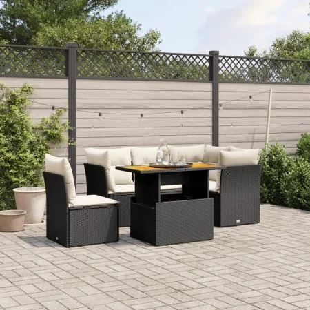 Gartenmöbel-Set 5-teilig mit schwarzen Polstern aus synthetischem Rattan von , Gartensets - Ref: Foro24-3270832, Preis: 408,5...