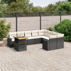 Set Gartensofas 10 Stück Kissen synthetisches Rattan schwarz von , Gartensets - Ref: Foro24-3271476, Preis: 687,01 €, Rabatt: %