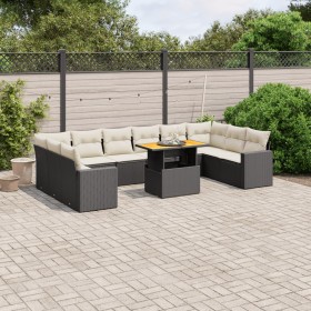 Garden sofa set 11 pieces and black synthetic rattan cushions by , Garden sets - Ref: Foro24-3271483, Price: 753,61 €, Discou...