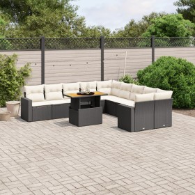 Garden sofa set 11 pieces and black synthetic rattan cushions by , Garden sets - Ref: Foro24-3271504, Price: 741,26 €, Discou...