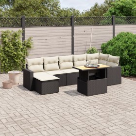 Set aus 8-teiligen Gartensofas und Kissen Kunstrattan schwarz von , Gartensets - Ref: Foro24-3271420, Preis: 535,41 €, Rabatt: %