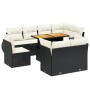 Set aus 8-teiligen Gartensofas und Kissen Kunstrattan schwarz von , Gartensets - Ref: Foro24-3272288, Preis: 711,73 €, Rabatt: %