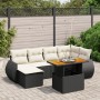 Set de sofás de jardín 7 pzas con cojines ratán sintético negro de , Conjuntos de jardín - Ref: Foro24-3272295, Precio: 509,5...