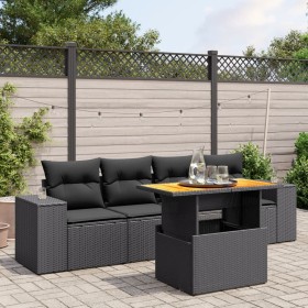 5-teiliges Gartenmöbel-Set und Kissen aus synthetischem Rattan schwarz von , Gartensets - Ref: Foro24-3272511, Preis: 385,60 ...