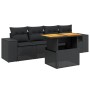 Set de muebles de jardín 5 pzas y cojines ratán sintético negro de , Conjuntos de jardín - Ref: Foro24-3272511, Precio: 396,7...