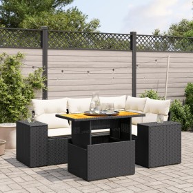 5-teiliges Gartenmöbel-Set und Kissen aus synthetischem Rattan schwarz von , Gartensets - Ref: Foro24-3272617, Preis: 409,73 ...