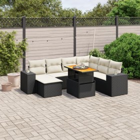 Set aus 8-teiligen Gartensofas und Kissen Kunstrattan schwarz von , Gartensets - Ref: Foro24-3272750, Preis: 565,08 €, Rabatt: %