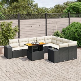 Garden sofa set 10 pieces with black synthetic rattan cushions by , Garden sets - Ref: Foro24-3272792, Price: 678,28 €, Disco...