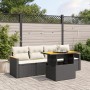 5-teiliges Gartenmöbel-Set und Kissen aus synthetischem Rattan schwarz von , Gartensets - Ref: Foro24-3272953, Preis: 361,63 ...