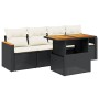 Set de muebles de jardín 5 pzas y cojines ratán sintético negro de , Conjuntos de jardín - Ref: Foro24-3272953, Precio: 361,6...