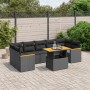 Set aus 8-teiligen Gartensofas und Kissen Kunstrattan schwarz von , Gartensets - Ref: Foro24-3272987, Preis: 549,21 €, Rabatt: %