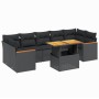 Set aus 8-teiligen Gartensofas und Kissen Kunstrattan schwarz von , Gartensets - Ref: Foro24-3272987, Preis: 549,21 €, Rabatt: %