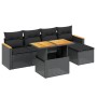 6-piece garden sofa set with black synthetic rattan cushions by , Garden sets - Ref: Foro24-3273050, Price: 382,01 €, Discoun...