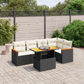 Set aus 6-teiligen Gartensofas und Kissen Kunstrattan schwarz von , Gartensets - Ref: Foro24-3273065, Preis: 413,74 €, Rabatt: %