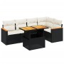 Set aus 6-teiligen Gartensofas und Kissen Kunstrattan schwarz von , Gartensets - Ref: Foro24-3273065, Preis: 428,09 €, Rabatt: %