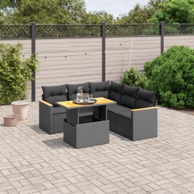 6-piece garden sofa set with black synthetic rattan cushions by , Garden sets - Ref: Foro24-3273071, Price: 419,69 €, Discoun...