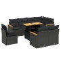 Set aus 8-teiligen Gartensofas und Kissen Kunstrattan schwarz von , Gartensets - Ref: Foro24-3273169, Preis: 645,04 €, Rabatt: %