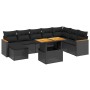 Set aus 8-teiligen Gartensofas und Kissen Kunstrattan schwarz von , Gartensets - Ref: Foro24-3273211, Preis: 573,72 €, Rabatt: %