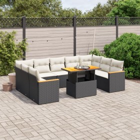 Garden sofa set 11 pieces and black synthetic rattan cushions by , Garden sets - Ref: Foro24-3273247, Price: 741,02 €, Discou...