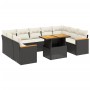 Set mit 11 Stück Gartensofas und Kissen synthetisches Rattan schwarz von , Gartensets - Ref: Foro24-3273247, Preis: 723,39 €,...