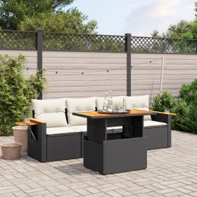 5-teiliges Gartenmöbel-Set und Kissen aus synthetischem Rattan schwarz von , Gartensets - Ref: Foro24-3273394, Preis: 371,08 ...