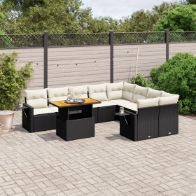 Set de sofás de jardín 10 pzas cojines ratán sintético negro de , Conjuntos de jardín - Ref: Foro24-3271910, Precio: 653,16 €...