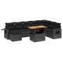 Set aus 8-teiligen Gartensofas und Kissen Kunstrattan schwarz von , Gartensets - Ref: Foro24-3271888, Preis: 597,91 €, Rabatt: %