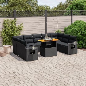 Set de sofás de jardín 10 pzas cojines ratán sintético negro de , Conjuntos de jardín - Ref: Foro24-3271895, Precio: 683,02 €...