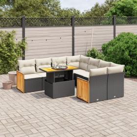 Set aus 8-teiligen Gartensofas und Kissen Kunstrattan schwarz von , Gartensets - Ref: Foro24-3273884, Preis: 602,00 €, Rabatt: %