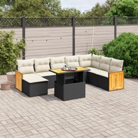 Set aus 8-teiligen Gartensofas und Kissen Kunstrattan schwarz von , Gartensets - Ref: Foro24-3274094, Preis: 619,71 €, Rabatt: %