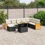 Set aus 8-teiligen Gartensofas und Kissen Kunstrattan schwarz von , Gartensets - Ref: Foro24-3274094, Preis: 585,23 €, Rabatt: %