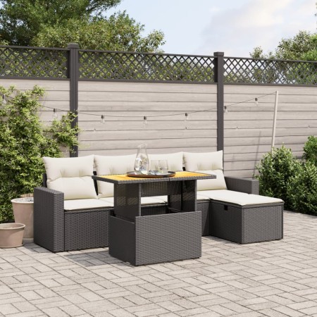 6-piece garden sofa set with black synthetic rattan cushions by , Garden sets - Ref: Foro24-3275583, Price: 414,70 €, Discoun...