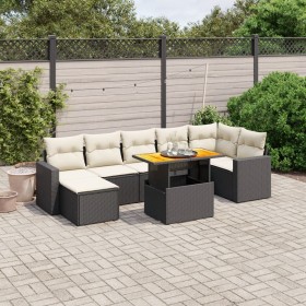 Set aus 8-teiligen Gartensofas und Kissen Kunstrattan schwarz von , Gartensets - Ref: Foro24-3275597, Preis: 539,66 €, Rabatt: %