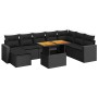 Set aus 8-teiligen Gartensofas und Kissen Kunstrattan schwarz von , Gartensets - Ref: Foro24-3275624, Preis: 569,64 €, Rabatt: %