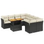 Set aus 8-teiligen Gartensofas und Kissen Kunstrattan schwarz von , Gartensets - Ref: Foro24-3270720, Preis: 646,70 €, Rabatt: %