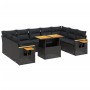 Garden sofa set 11 pieces and black synthetic rattan cushions by , Garden sets - Ref: Foro24-3273687, Price: 758,34 €, Discou...