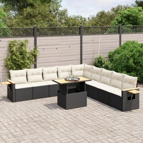 Garden sofa set 11 pieces and black synthetic rattan cushions by , Garden sets - Ref: Foro24-3273702, Price: 767,62 €, Discou...