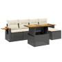 Set aus 6-teiligen Gartensofas und Kissen Kunstrattan schwarz von , Gartensets - Ref: Foro24-3273492, Preis: 422,31 €, Rabatt: %